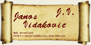 Janoš Vidaković vizit kartica
